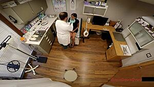 Doctor examines mixed cutie yesenia sparkles' small 18+ tits in hidden hospital physical