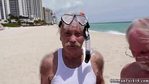 Old stepdad and two daughters on staycation with Latin hottie