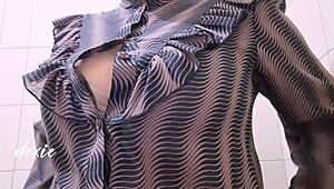 I'm so turned on watching her play with those big natural tits