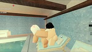 Milf Rides Big Cock In Pool For Creampie