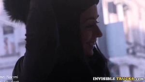 euro amateur rides truck driver in truck