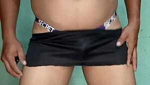 Wow, dancing in purple satin thong from Victoria's Secret! So sexy!