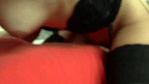 FUCKING SLUT MILF in Black Lingerie Gets Wild with Handjob and Fingering!