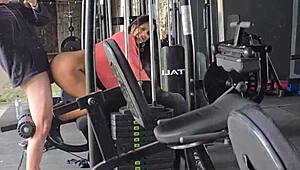 Hot Brunette Kel Macettare Fucked in Condo Gym