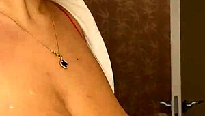 Milf with huge natural tits pours milk, want to lick it off? 😋