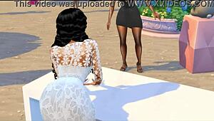 outdoor public anal with summer walker, her big ebony ass getting fucked by big black cock.