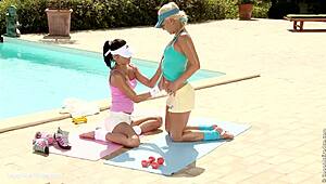 Devin and iris, want to workout then have lesbian fun?