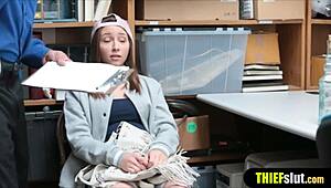 Cute russian migrant shoplifter teen gets punished?