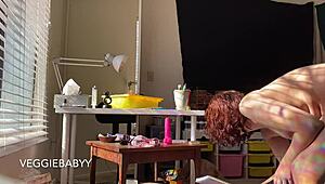 Hey, caught you spying on me naked cleaning my room, huh?