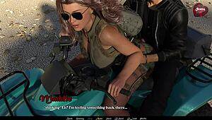 Brunette with Big Tits Gets Shaved Pussy Fucked Hard in Sandstorm Part 7