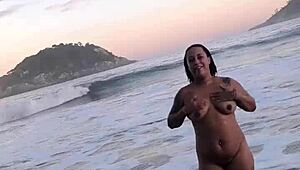 Met a Short, Chubby, Sexy Girl at the Nudist Beach - Watch Until the End!