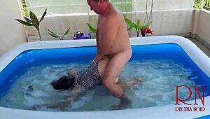 man, watch regina noir dominate underwater with rough sex and sucking in the pool, part 3