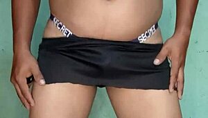 Wow, dancing in purple satin thong from Victoria's Secret! So sexy!