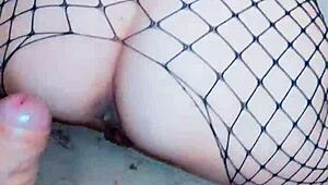 i pound my wife's wet pussy rough in stockings, she loves it hard.