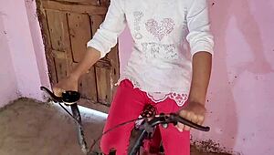 Village Girl Caught by Friends While Riding Bike.
