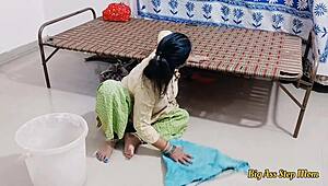 Maid sex in Hindi voice during early morning massage, can you handle this?!