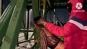 My wife got banged by two guys on the Via Dutra walkway, wild public scene in broad daylight!