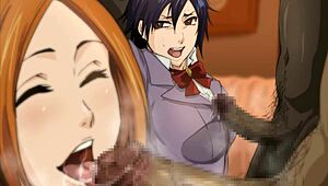 Bad slut Inoue Orihime in blonde condom scene.