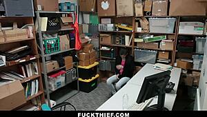 Sexy Teen 18+ Caught Stealing Gets Rough Ride From Cop