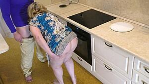 a mature milf's ass felt perfect in hand. it gripped tight on his shaft.