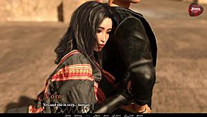 Brunette with Big Tits Gets Shaved Pussy Fucked Hard in Sandstorm Part 7