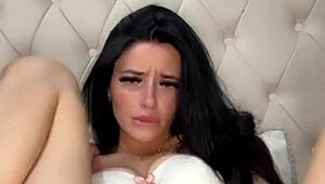 Horny British brunette college girl intensely plays with toys in solo session