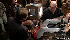 Redhead Blonde Subs Public Display