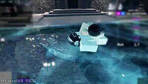 Alone in the pool with shy girl turns into rough fuck and cumshot.