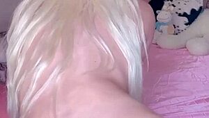 blonde with huge tits twerks oiled massive buttocks