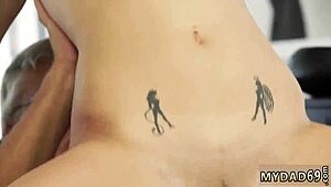 Old fat woman enjoys hardcore sex with her young boyplaymate