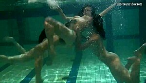 Ivetta, Katka, and Barbara in hot underwater lesbian scene.