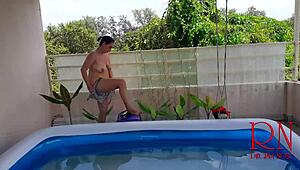 man, watch regina noir dominate underwater with rough sex and sucking in the pool, part 3