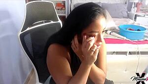 wow, maxine x bought the biggest bbc dildo to lick and get off!