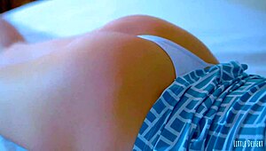 Sexy Latin Girl Teases Her Big Round Ass In White Thong Under Blue Dress