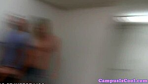 busty babe jizzed on bigtits in dorm group