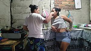 Chubby Neighbor Wants Hard Fucking In Kitchen!