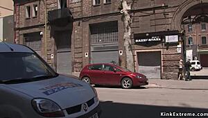 Blonde bound in latex for domination