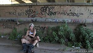 Blonde bound in latex for domination