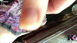 Slow motion fresh tattoo second skin peel with alternative fetish babe