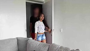 cute russian teen sucking huge dick at sneaky casting pov