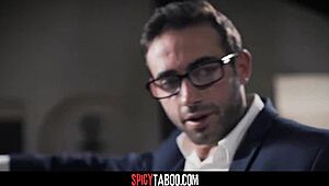 Hot Brunette Babe 3-Way Sex