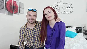 redhead scyley jam gets creampied as husband watches