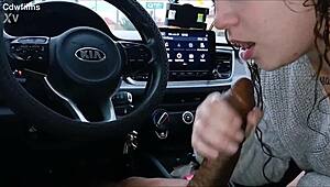 Heluvvkelo’s sexy ass gives the best head in a car. Black lover swallows cum hard.