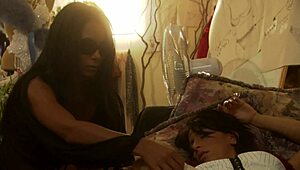 Oh God, These Lesbians Fuck Hard In The Rain With Strapons!