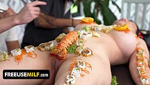 i’m obsessed with this busty asian chef mixing freeuse sex and fine dining.