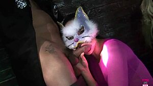 phenomenal cosplay foursome with stockings and group riding