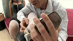 Angelina Crow In White Stockings Performs In This Seductive Scene.