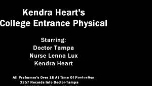 dr. tampa conducts university entrance physical on kendra heart
