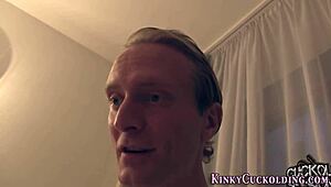 Blonde femdom cuckold takes big black cock facial in high definition