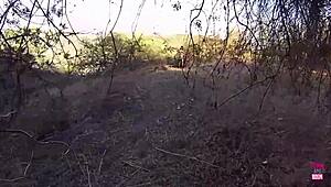 Yo, in the forest this muscular guy drills a black girl's tight pussy hard 😏